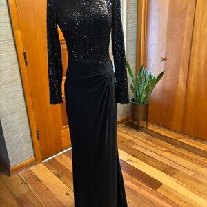 Elegant Ralph Lauren Black Evening Gown Size 2